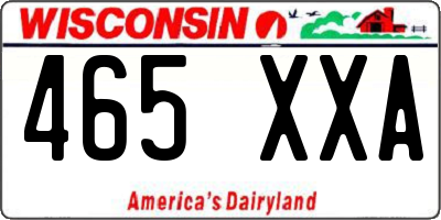 WI license plate 465XXA