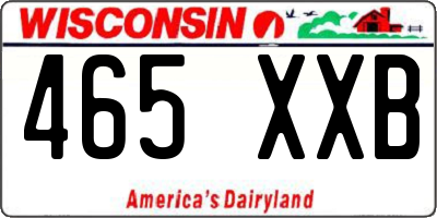 WI license plate 465XXB