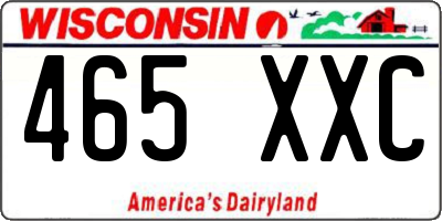 WI license plate 465XXC
