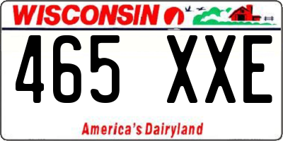 WI license plate 465XXE