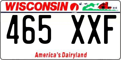 WI license plate 465XXF