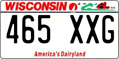 WI license plate 465XXG