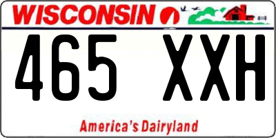 WI license plate 465XXH