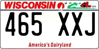 WI license plate 465XXJ