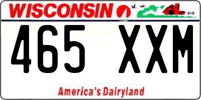 WI license plate 465XXM