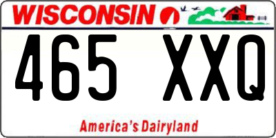 WI license plate 465XXQ