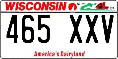 WI license plate 465XXV