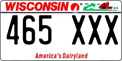WI license plate 465XXX