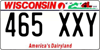 WI license plate 465XXY