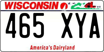 WI license plate 465XYA