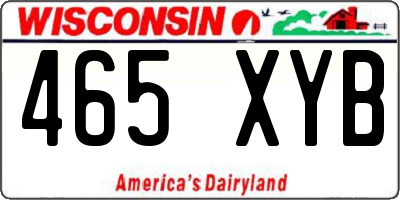 WI license plate 465XYB