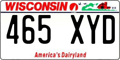 WI license plate 465XYD