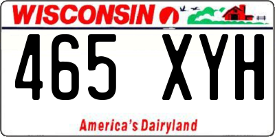 WI license plate 465XYH
