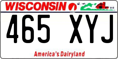 WI license plate 465XYJ