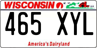 WI license plate 465XYL