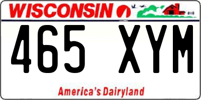 WI license plate 465XYM