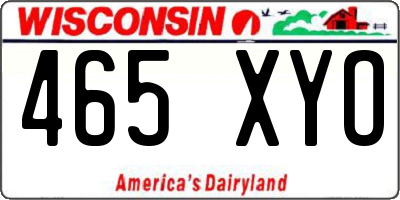 WI license plate 465XYO