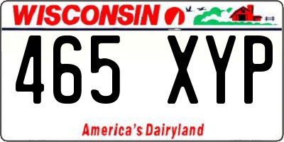 WI license plate 465XYP