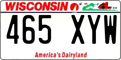 WI license plate 465XYW