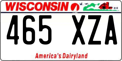 WI license plate 465XZA