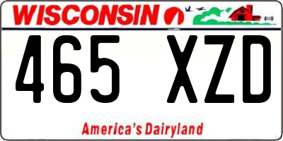 WI license plate 465XZD