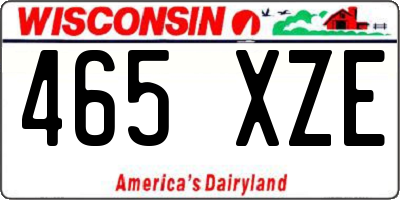WI license plate 465XZE
