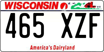 WI license plate 465XZF