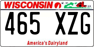 WI license plate 465XZG