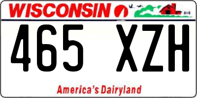 WI license plate 465XZH