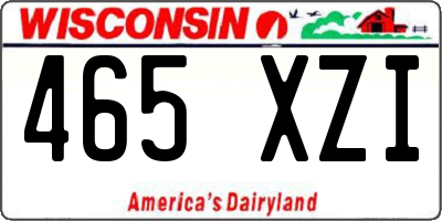 WI license plate 465XZI