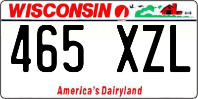 WI license plate 465XZL