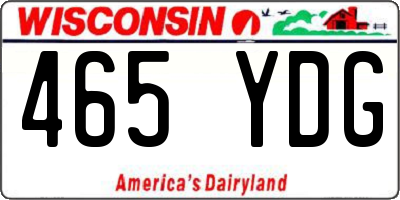 WI license plate 465YDG