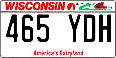 WI license plate 465YDH