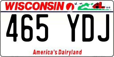 WI license plate 465YDJ