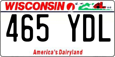 WI license plate 465YDL