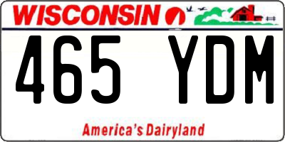 WI license plate 465YDM