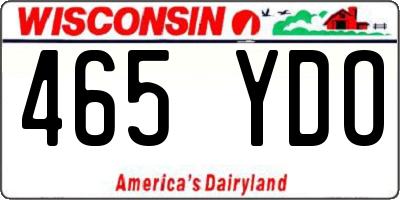 WI license plate 465YDO