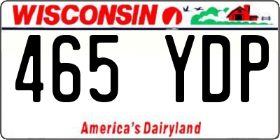 WI license plate 465YDP