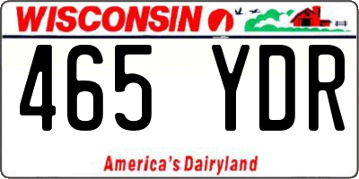 WI license plate 465YDR