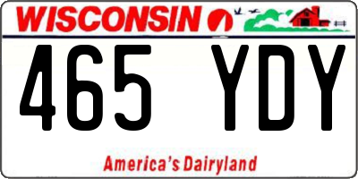 WI license plate 465YDY