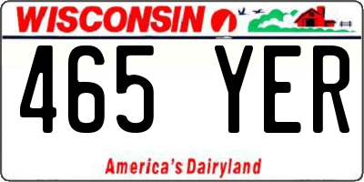 WI license plate 465YER