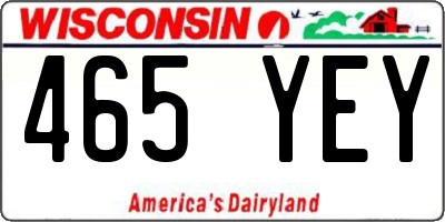 WI license plate 465YEY