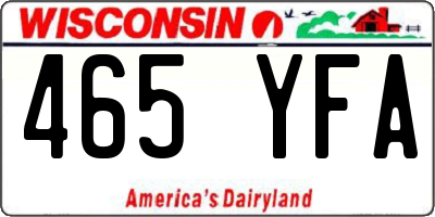 WI license plate 465YFA