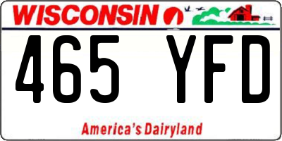 WI license plate 465YFD