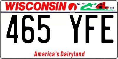 WI license plate 465YFE
