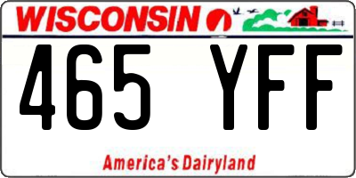 WI license plate 465YFF