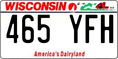 WI license plate 465YFH