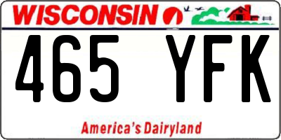 WI license plate 465YFK