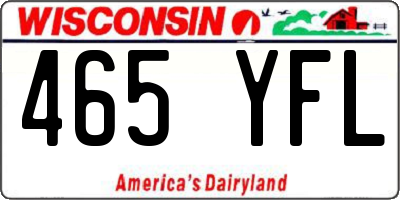 WI license plate 465YFL