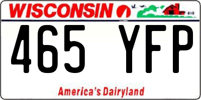 WI license plate 465YFP